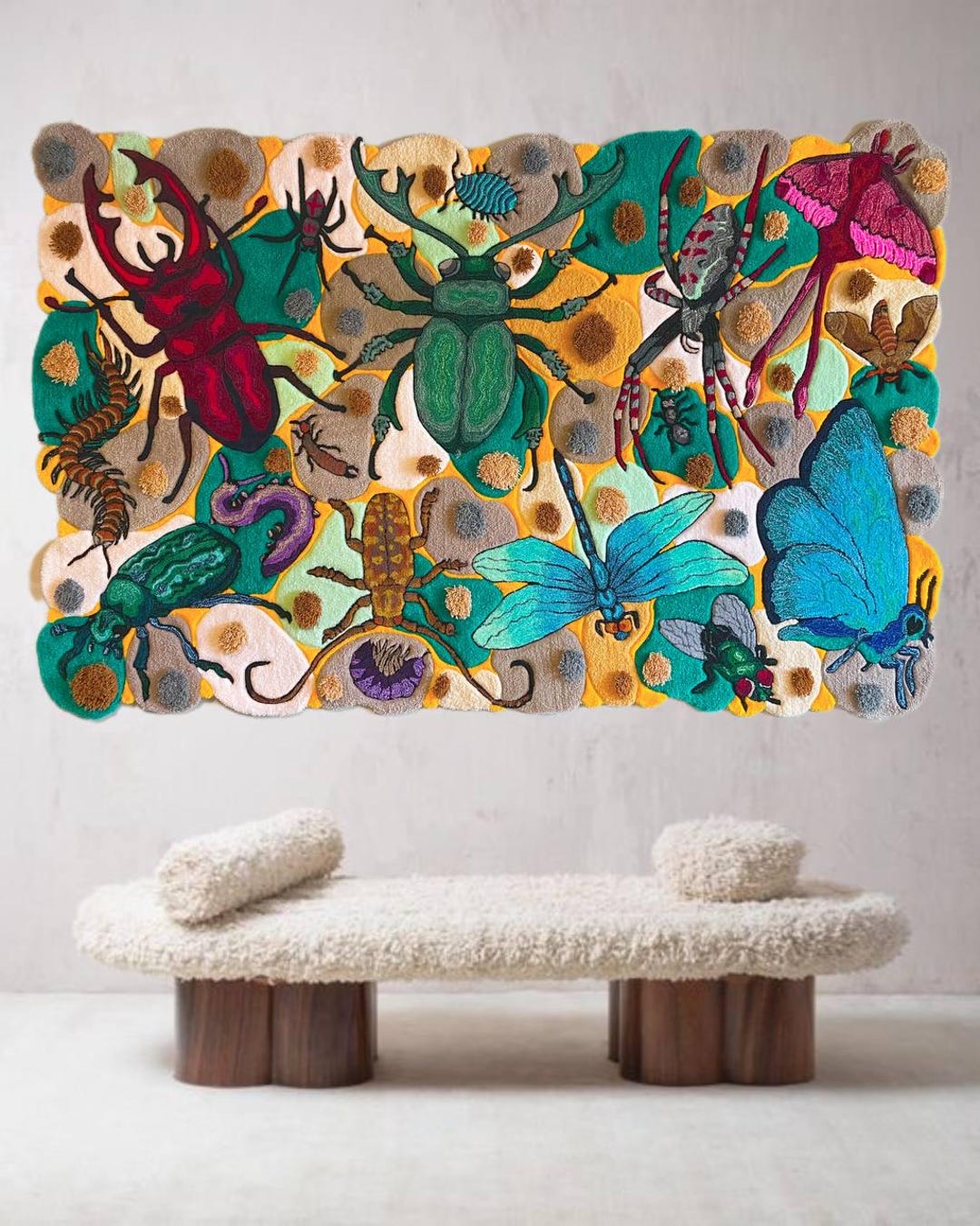 Insect Rug Children Bug Rug Kids Carpet Insects Moth Spider Fly Isopod Centipede - Etsy