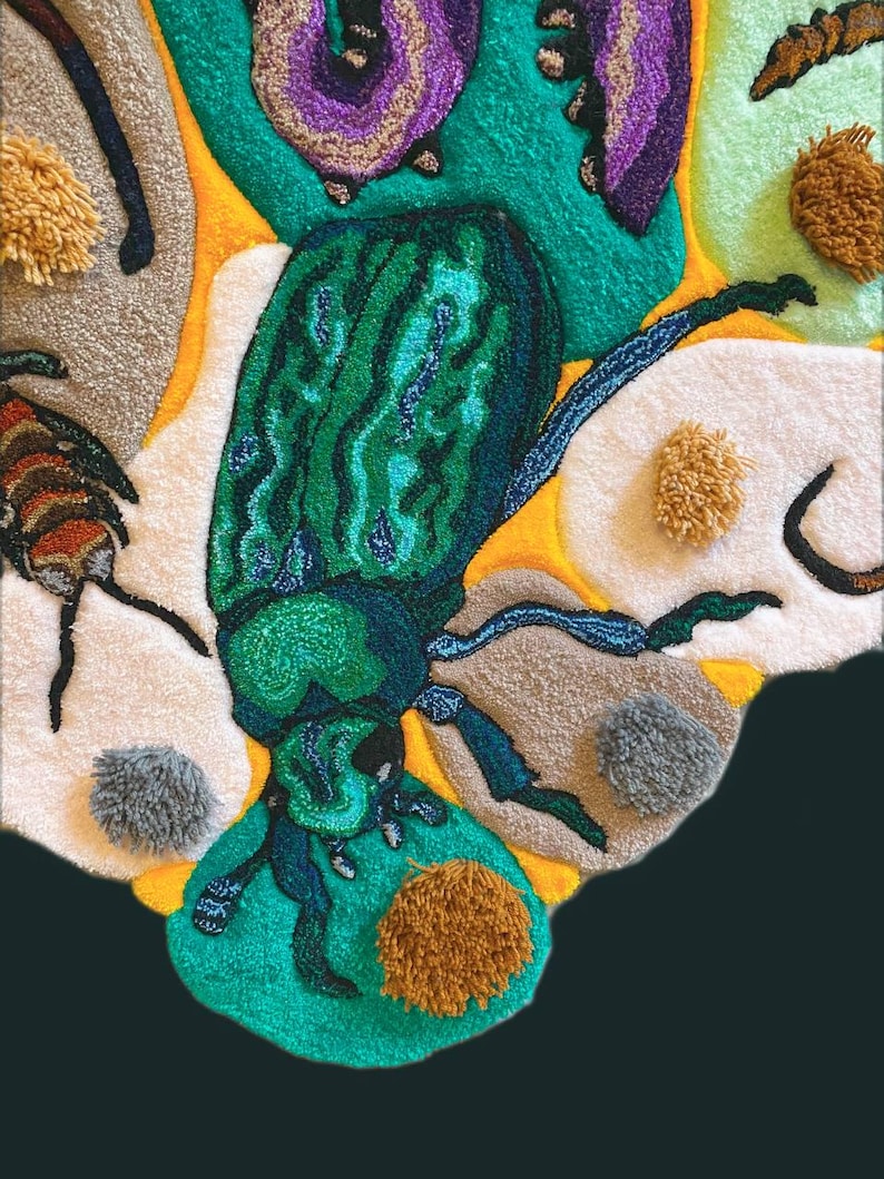Insect Rug Children Bug Rug Kids Carpet Insects Moth Spider Fly Isopod Centipede - Etsy