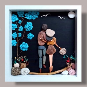 Love Pebble Art, regalo per la festa della mamma, regali speciali, arte rupestre per coppie, regalo per fidanzato, regalo Scrabble, regalo per moglie, arte personalizzata