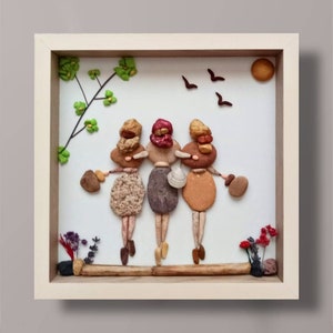 Schwester Pebble Rahmen, Schwester Geschenke, handgemachte Schwester Rahmen, Familie handgemachte Geschenke, personalisierte Geschenke, Familie Pebble Art, Geschenke für Freunde