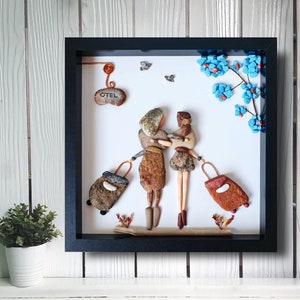 Personalised Pebble Art , Friend Picture, World Travel Gift,Best friend gift , Gift for Her, Gifts for Him...