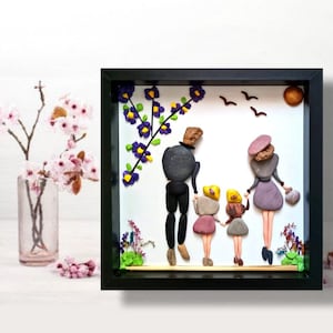 Personalised Family Pebble Picture, Pebble Art Family Tree, Unique Pebble Art, Family Home Gifts, Personalised Family Gift, Stone Art İdeas