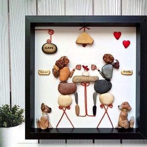 Pebble Art Schwestern, Schwester Weihnachten Geschenk Ideen, Freunde Geburtstagsgeschenk, Rock Art Designs, Feier Geschenk, personalisierte Haustier Bilder