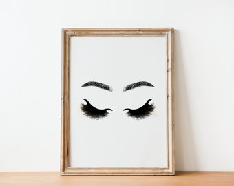 Lash Decor Digital Download, Eyelash Decor, Beauty Room Prints, Eyelash Extensions Wall Art, Esthetician Printable, Lash Prints, Lash decor