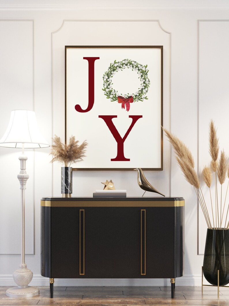Joy Christmas Wall Art Prints Holiday Decor Christmas Etsy