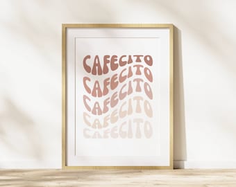 Cafecito Print, Cafecito Decor, Pan Dulce Print, Kitchen Print, Kitchen Decor, Coffee Print, Coffee Wall Art, Latina Art, Spanish Print.