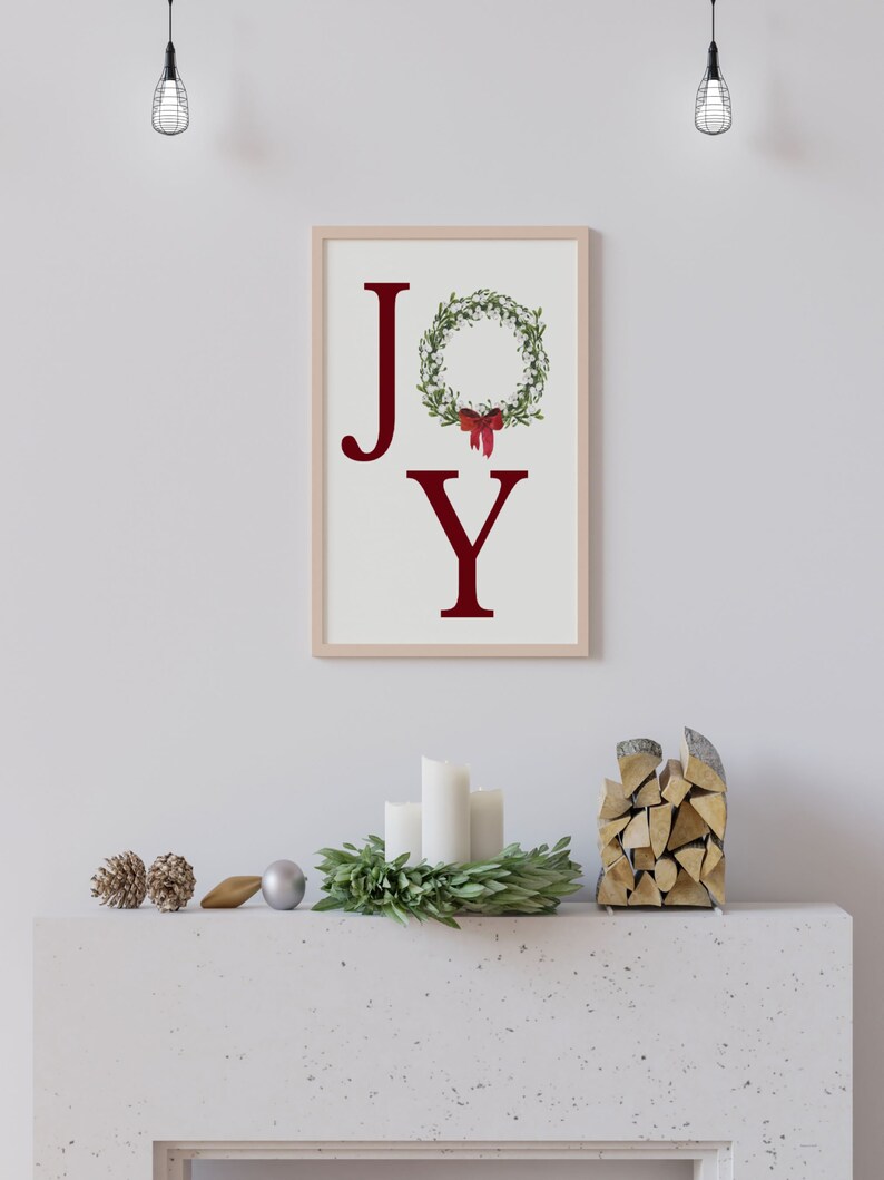 Joy Christmas Wall Art Prints Holiday Decor Christmas Etsy
