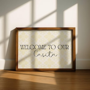 Welcome to our Casita, Mexican Inspired Home Decor, Bienvenidos Sign, Spanish Wall Art, Housewarming Gift, Welcome Home Sign, Mexican Print