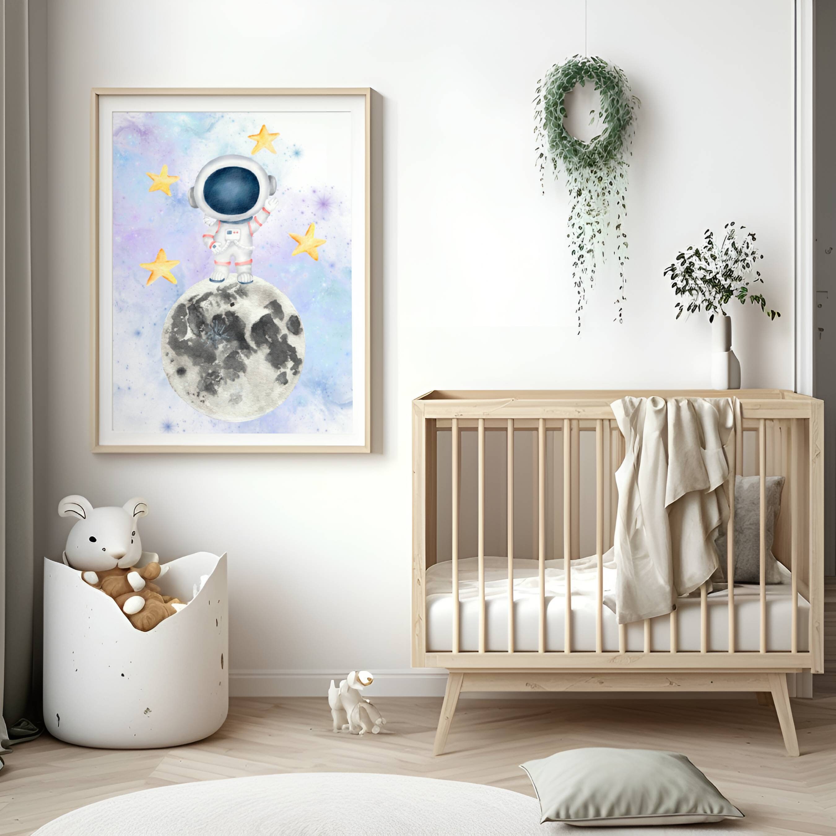 Space Theme Kids Wall Art Print, Astronaut Nursery Decor, Boys Room ...