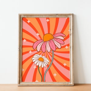 Retro Flowers Wall Art Prints Hippie Art Flowers Digital Prints retro-flowers-wall-art-prints-hippie-art-flowers-digital-prints