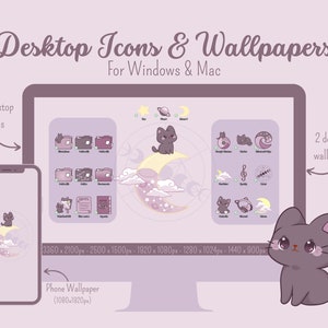 Windows and Mac Celestial Theme, Cute Desktop icons and wallpapers, Organizer wallpaper