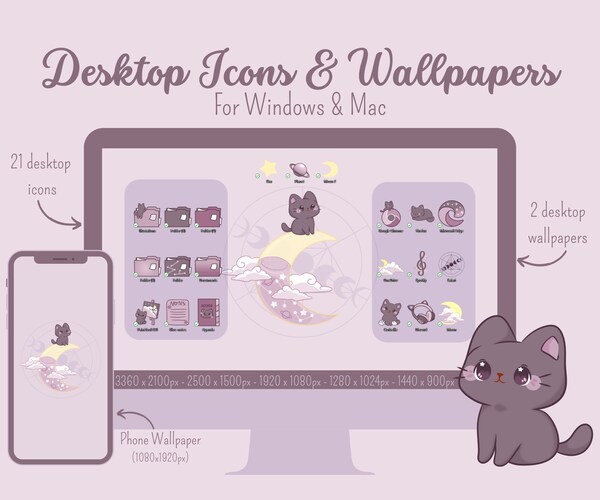 Bakery Theme Computer Desktop Icon Folder Pack for Mac & Windows Mac ...