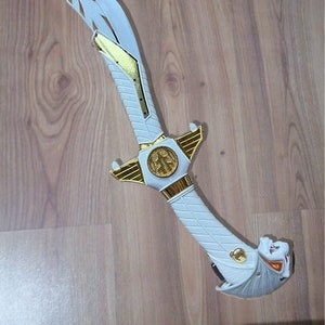MMPR Saba White Ranger Sword Cosplay 3D Printed Fan Art