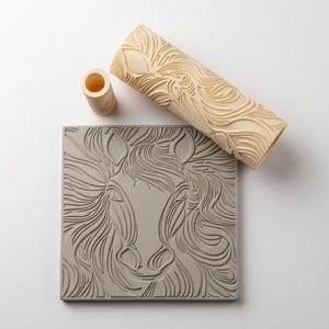 Paardenmanen Texture Roller STL, Golvende Manen Clay Stamp, Pottery Tool (Digitale Download)