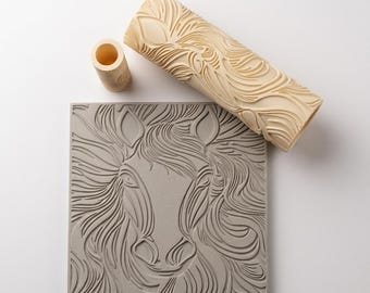 Horse Mane Texture Roller STL, Flowing Hair Clay Stamp, Pottery Tool (Digital Download)