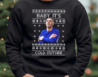 Baby Its Cold Outside Cole Palmer Jumper, Cole Palmer Ugly Christmas Sweatshirt, Funny Xmas Football Lovers Tops, Great Gift For Blues Fans