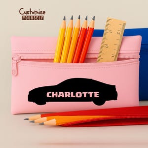 Gepersonaliseerde etui voor kinderen, potloodzakje met aangepaste naam monogram, schrijfwaren, terug naar school cadeau, cadeau voor kinderen, cadeaus nieuwe termijn