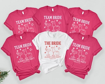 Camisetas personalizadas para despedida de soltera, camisetas personalizadas para el equipo de la novia, camisetas divertidas para la despedida de soltera, camisetas a juego para la despedida de soltera, regalo para el equipo de la novia, fin de semana de boda