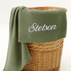 Embroidered Baby Blanket, Personalized Baby Name Cotton Blankets, Name Stroller Blanket, Baby Shower Gift, Newborn Baby Gift, Gift for Baby