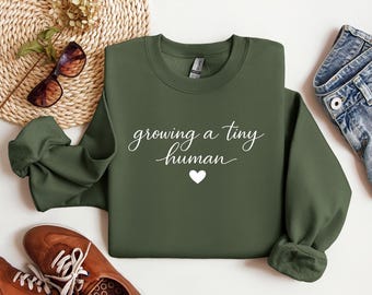 Moletom "Criando um Pequeno Ser Humano", Blusa de Maternidade para Futura Mamãe, Suéter para Anúncio de Gravidez, Presente para Futura Mamãe, Presentes para o Dia das Mães