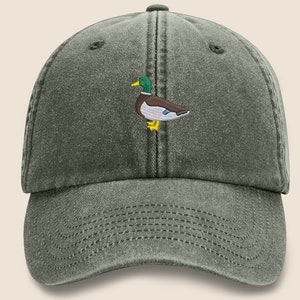 Cotton Vintage Hat, Duck Embroidery Comfort Colors Baseball Cap, Vintage Style Snapback Unisex Duck Hat, Cool Dad Bird Hat Customiseyourself