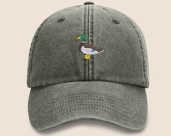 コットンヴィンテージハット、ダック刺繍入りコンフォートカラーベースボールキャップ、ヴィンテージスタイルスナップバックユニセックスダックハット、クールなダッドバードハット、Customiseyourself