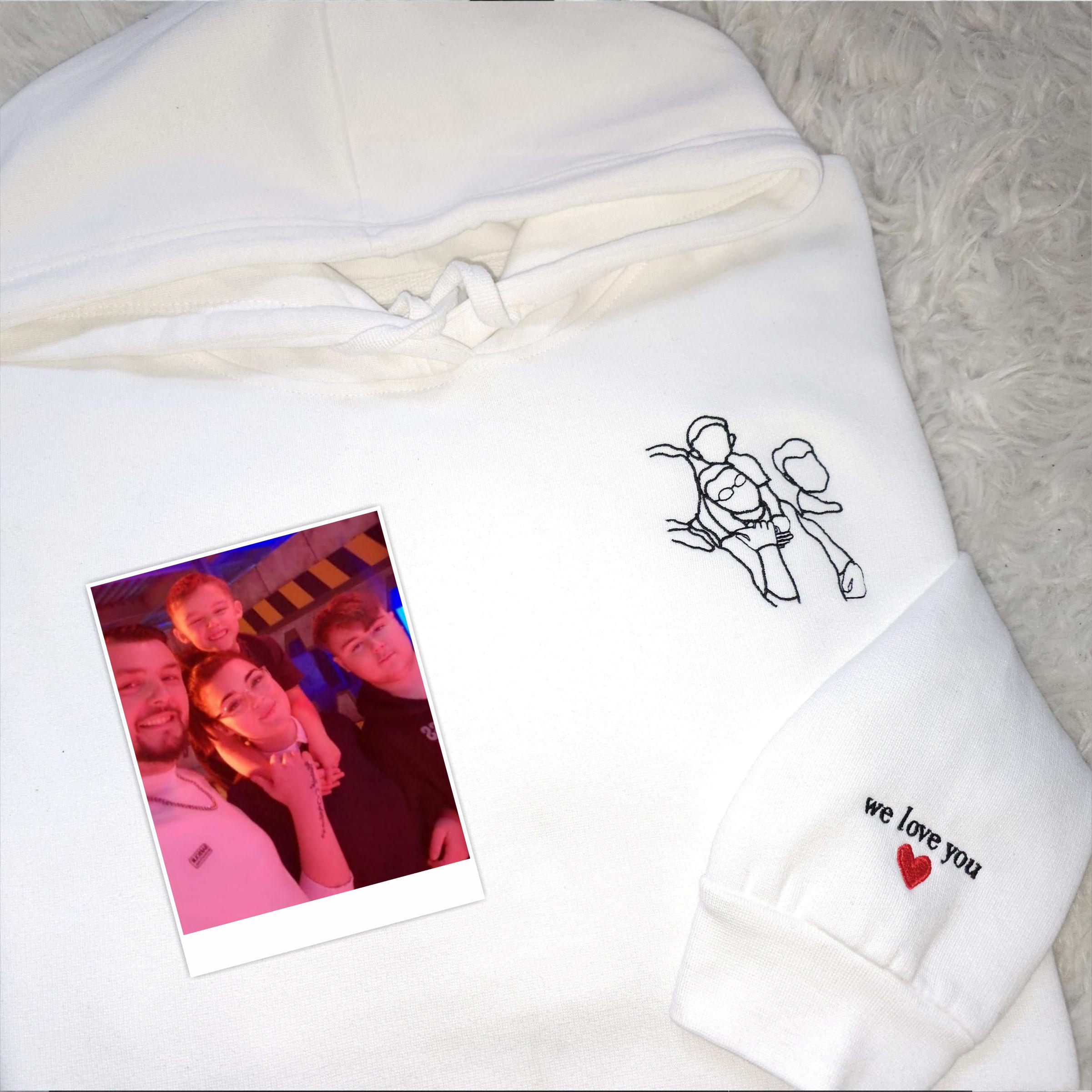 Encr&egrave; Felpa Ricamata Con Cappuccio Unisex Gaspard Et Ses Amis Bianca