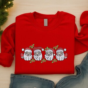 Vintage Santa Claus Embroidered Sweatshirt, Retro Christmas Jumper, Cute Holiday Crewneck, Cozy Xmas Gift, Santa Sweater, Christmas Gifts