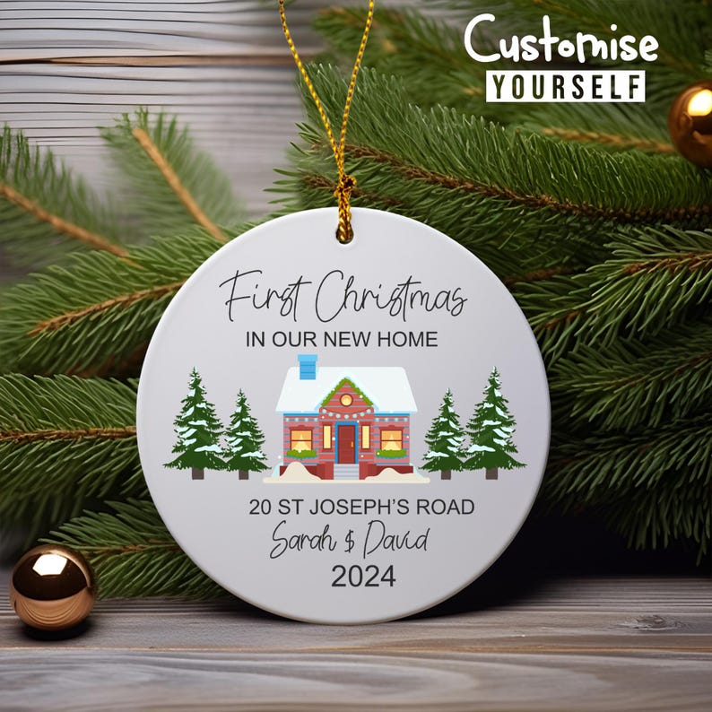 First Home Christmas Ornaments 2024, Custom New Home Xmas Ornaments