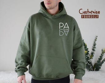 Moletom com capuz personalizado do papai com nomes de crianças, moletom com capuz personalizado com estampa de pai, presente para o dia dos pais, moletom com capuz para um novo pai, melhor ideia de presente para o papai, presente para ele