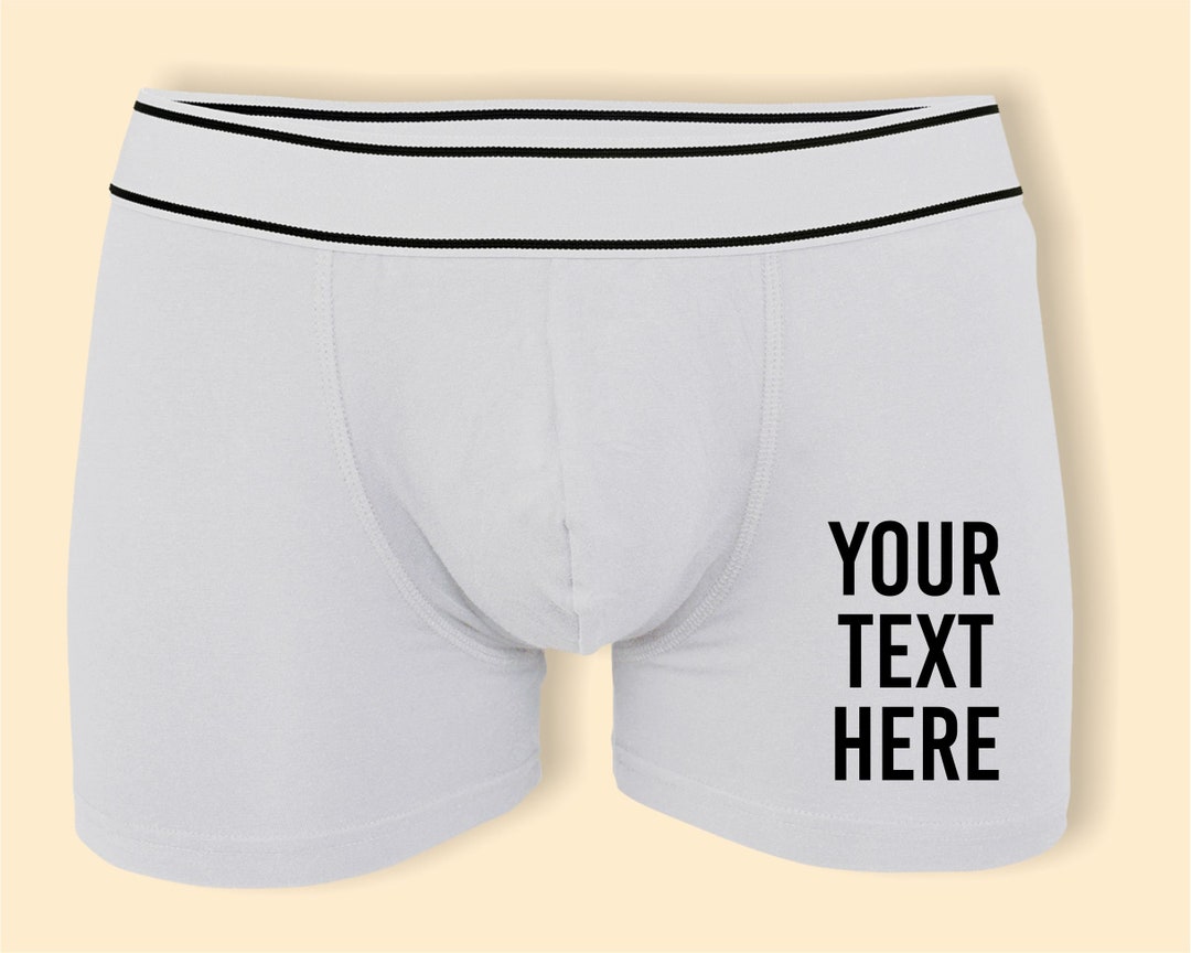Custom Text Valentine's Day Boxers Personalized Men's Etsy