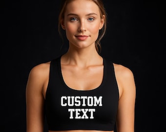 Benutzerdefinierte Racerback Crop Tops, personalisierte Text / Foto-Trainingstanks, Sommer-Fitnessstudio Crop Tops, benutzerdefinierte Laufshirt, Fitnessstudio Fitness Geschenke für Sie