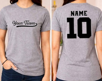 Custom Team Name Shirt, Personalised Sports T-Shirt, Baseball Jersey Style Tees, Athletic Printed Shirt, Sports Lover Fans Unisex Gifts
