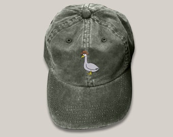 Goose Vintage Hat, Cowboy Goose Embroidered Cotton Hat, Snapback Unisex Baseball Cap, Cool Goose Design Stitch Trucker Hat Customiseyourself