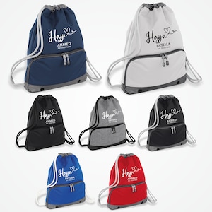 Hajji Hajja Travel Sack, Personalised Hajj Bag with Custom Name and Est Date, Muslim Travel Bag for Pilgrimage, Hajj & Umrah Mubarak Gifts