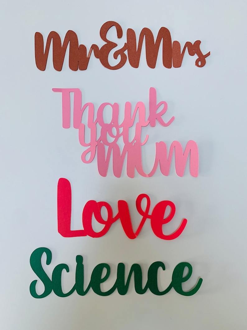 Cursive Font Writing Die Cut Cardstock Paper Letters/numbers - Etsy