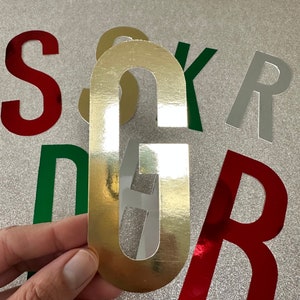 4" Inch Tall Shiny Gold Letters/Numbers, Die Cut Cardstock/Paper for Crafts, Banners, Classroom, Displays, Cutouts, Birthdays, Celebrations