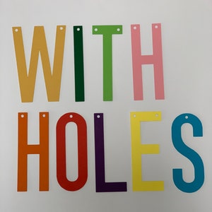 4&quot; Inch Tall Letters/Numbers with Holes, Die Cut Cardstock/Paper, Learning, Crafts, Banners, Bunting, Phonics, Classroom, Displays, Cutouts