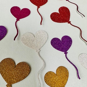 Glitter Heart Balloon Mini Die Cuts, Crafts, Projects, Banners, Scrapbooking, Collage, Celebrations, New Job, Exams, Baby