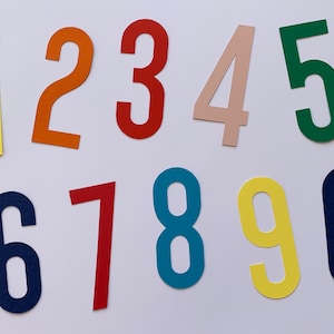 4 "Zoll große Zahlen, gestanztes Kartonpapier, Lernen, Kunsthandwerk, Banner, Mathe, Klassenzimmer, Displays, Firma, Arhythmik, Ausschnitte