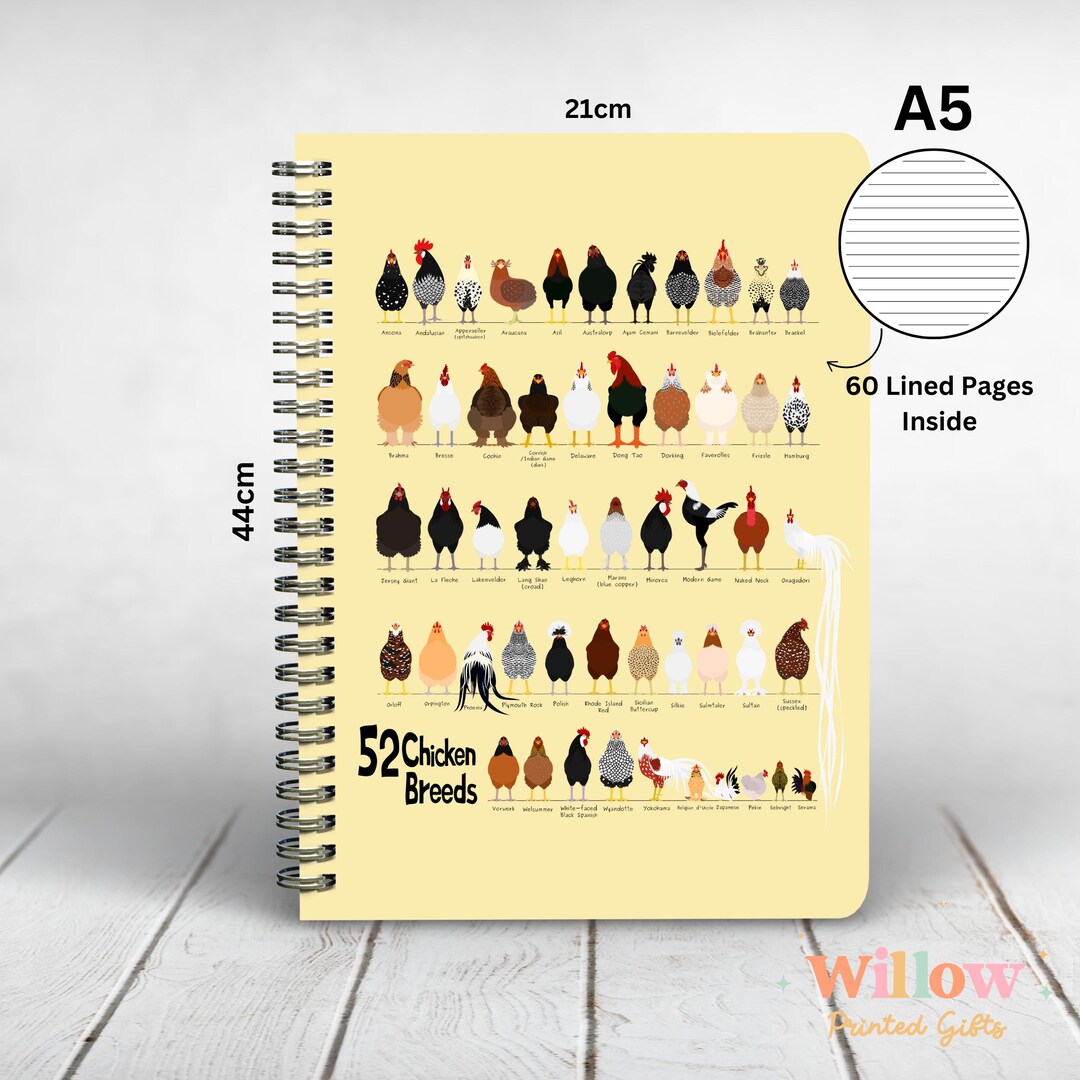 Chicken Breeds Notebook: Farmhouse Stationery Gift - Etsy UK