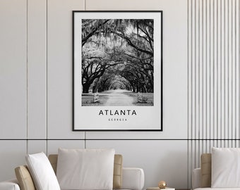 Atlanta Poster Instant Download,Atlanta Nature Print,Black and White Georgia Wall Art,United States Travel Photography,Usa Poster,Wall Decor