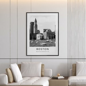 Boston Poster Digital Download,Boston Print,Black and White Boston Wall Art,Massachusetts Poster,Massachusetts Wall Art,USA Travel Photo
