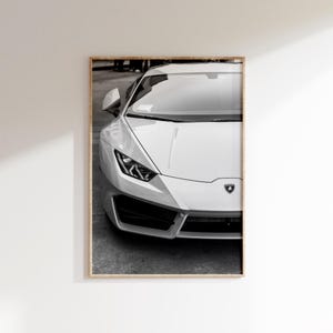 Lmbrgn Gallardo-poster, zwart-wit print luxe sportwagen, jongenskamerdecoratie (digitale download)