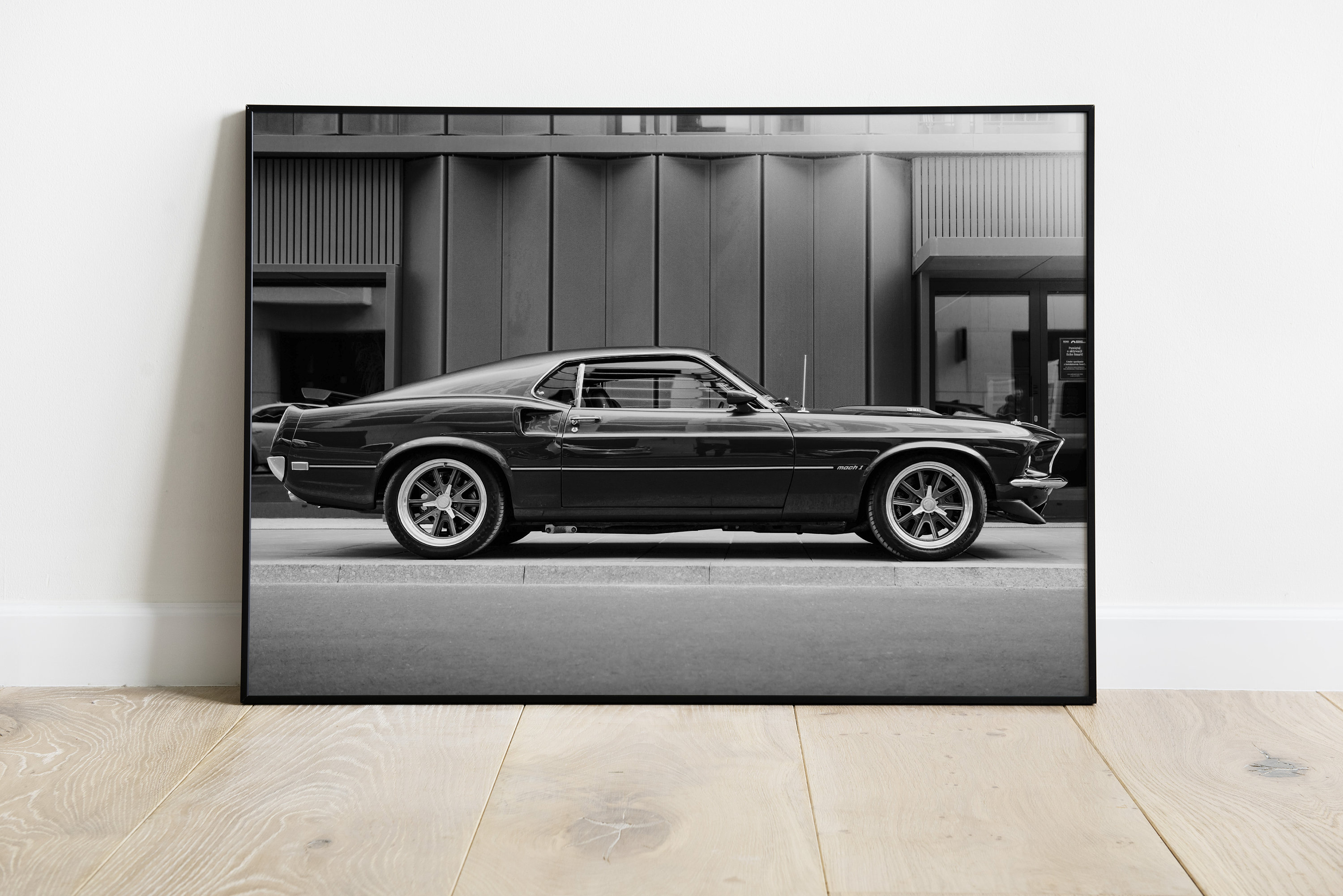 Ford Mustang 1969 Mach 1 Black and White Print,ford Mustang