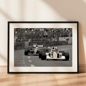Ayrton Senna & Nigel Mansell F1 Car Poster: Vintage Racing Photography (Digital Download)