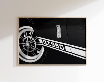 Vintage Ford Mustang GT 350 Poster: Black and White Car Print (Digital Download)