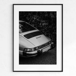 Impression d&#39;art Prsch 911 classique, photo de vue arrière Prsch, affiche emblématique de voiture vintage (téléchargement numérique)