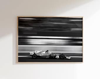 F1 Ferrari Fast Driving Poster,Full Speed Formula Race Car Print,Sebastian Vettel Poster