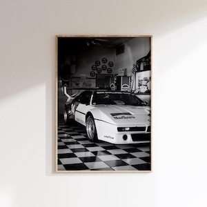 Póster de coche de carreras clásico BMW M1, descarga digital, impresión antigua de BMW, póster de BMW en blanco y negro, coche clásico, impresión de carreras, coche de rally, foto de BMW